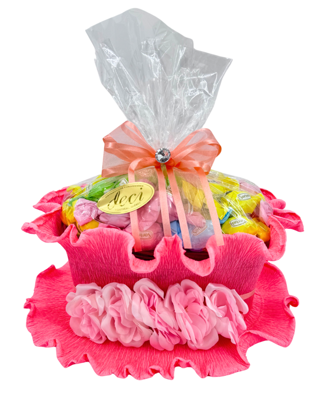Pink Crespa with Flowers