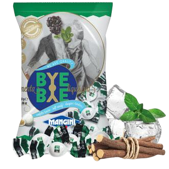 Mangini Candy Bags Mint Licorice Centre 150g