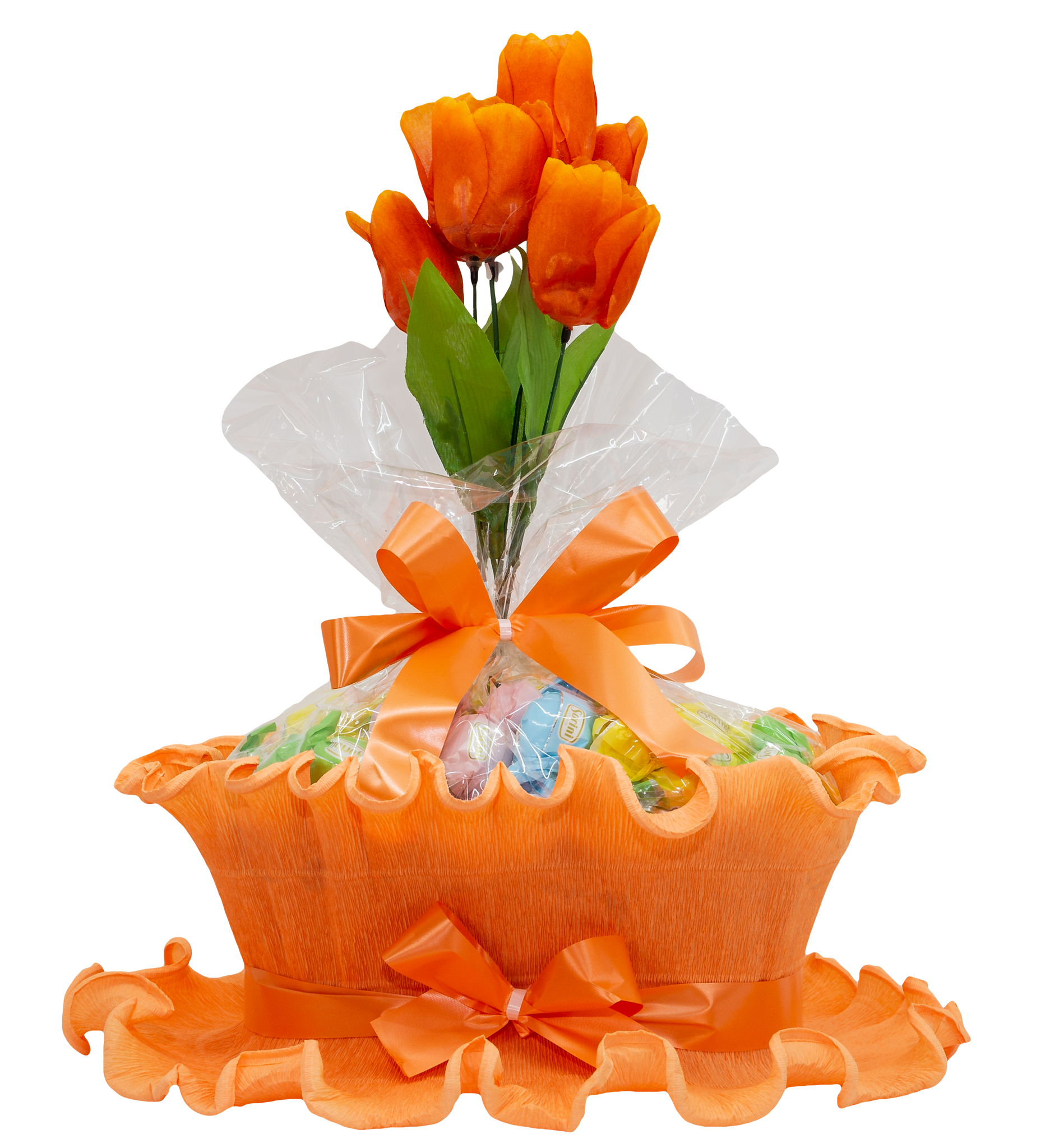 Flower Basket Orange Deci